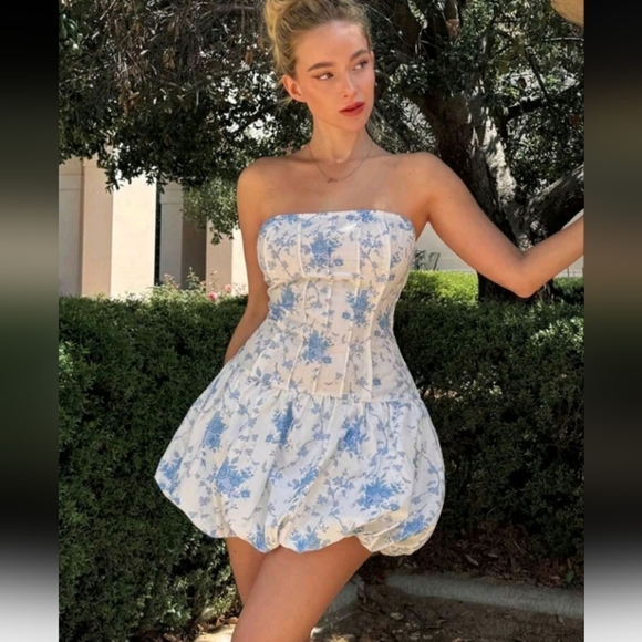 Dresses & Skirts - Bohemian Style Prints Strapless Dress For Women.Summer A-Line Dress